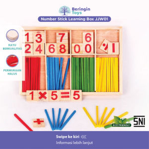 Beringin Toys Mainan Edukasi - Number Stick Learning Box / Intelligence Stick / Belajar Berhitung / Mainan Berhitung / Mainan Matematika