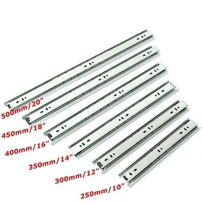 Ray Ngăn Kéo Thanh Ray Tủ Bếp Tủ Quần Áo 3 Tầng (Ray Trượt Ngăn Kéo Tủ Ray Bi Ngăn Kéo 3 Lớp) 20cm-50cm