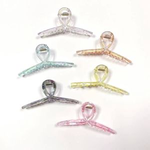 EMS fashion Korean Girls Women Resin Transparent Large Hair Claw reflection quality Hair Clip
