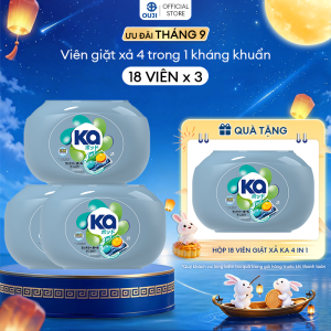 Combo 3 Viên Giặt Quần Áo loại bỏ mạt bụi KA pod Anti-dustmite 4trong1 diệt mạt bụi làm sạch sâu kháng khuẩn giữ màu vải (18 Viên/ Hộp)