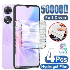 4PCS Hydrogel Film For OPPO A78 5G A96 A74 A95 A94 A54S A73 A33 A53 A93 Screen Protector For OPPO A17 A16 A76 A52 A40 Soft Film