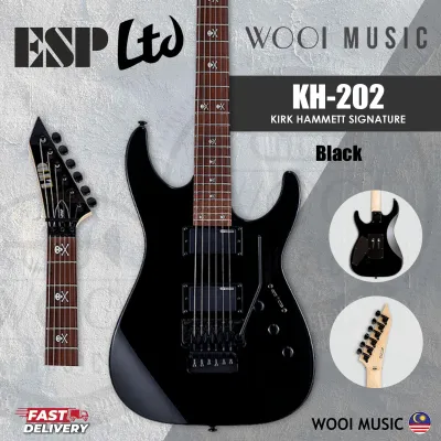 LTD by ESP KH-202 Kirk Hammett Signature Electric Guitar with Floyd Rose - Black [KH202]