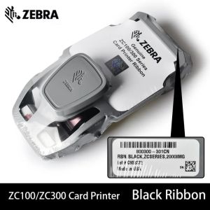Original Zebra Ribbon Cartridge Printing Consumables 800300-301CN/250CN /252CN/250DW/250TW YMCKO Color Ribbon Printing Supplies For PVC Card Printer Zebra ZC100/300 Printing Supplies