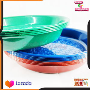 GROSIR!! 12 PCS Nampan Bulat Plastik Tradisional Wadah Penyaji Makanan Uk.30
