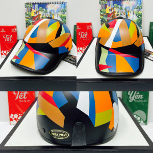 Nón Bảo Hiểm Lưỡi Trai In Tem Họa Tiết /Mũ Bảo Hiểm Kết Hottrend 2024