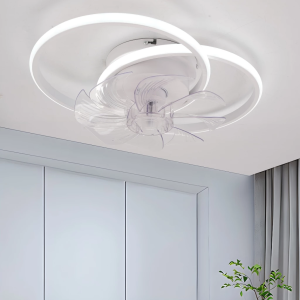 52W DC motor ceiling fan With LED light 6speed Remote control Tri-color light 5years warranty For Livingroom Bedroom