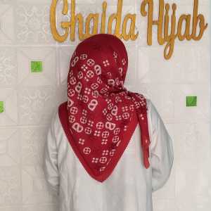 GHAIDA HIJAB 17 AGUSTUS Kerudung Segi 4 Motif Terbaru Voal Premium Murah Nampol