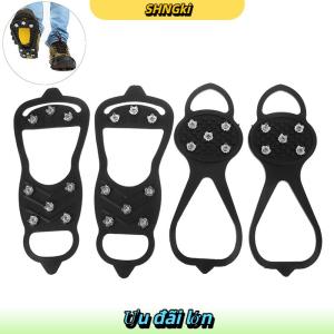 SHNGki Mùa Đông Thể Thao Giày Bìa Cho Phụ Nữ Người Đàn Ông 2Pcs 5 8-Stud Chống Trượt Băng Móng Vuốt Tuyết Leo Spike Grips Crampon Cleats Khởi Động Bìa