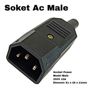 Socket Power Komputer Soket AC Male Computer Colokan Power 250V 10A