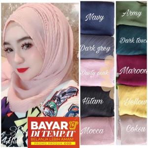 Hijab Jilbab Kerudung Segiempat Plisket bahan double hycon