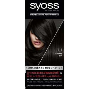 Thuốc Nhuộm Tóc SYOSS 1-1 Schwarz Đen Tuyền – Nhuộm Bền Màu Phủ Bạc 100% Kèm Dưỡng Keratin