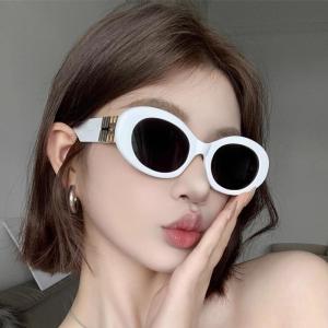 JN IMPRESSION Korean Version Large Oval Frame Sunglasses Fashion Anti UV Street Photography Chic Sunglasses