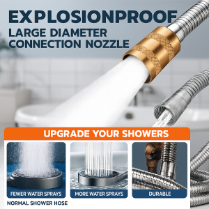 10MM Large Diameter Shower Hose Large Diameter Stainless Steel Shower Hose Bathroom Heater Shower Water Pipe