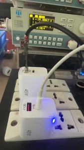Mobile phone charger fast charging dual-port macaron color with light PD45W Gallium Nitride Charger Fast Charging Flash Charge