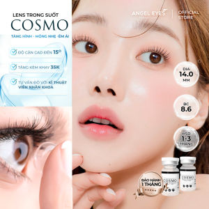 cận Angel Eyes Cosmo trong suốt có độ từ 0 đến 15 độ Kính áp tròng cận trong suốt có độ