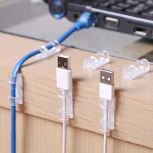 (Star) isi 20 Perapih Cable Clip Klem Kabel Tempel klip USB Charger lem 3m
