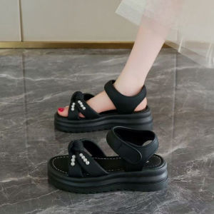 [Free Shipping] Sandals For Women To Wear With Skirts Summer 2026 New Versatile Thick-Soled Soft-Soled One-Strap Fashion Sandals