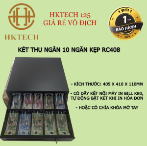Két Thu Ngân Ngăn Kéo Đựng Tiền Thu Ngân Cỡ Lớn 10 Ngăn Kẹp RC408  siêu rẻ siêu bền  kim loại chống ghỉ