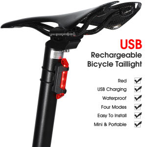 WEST BIKING Bicycle Tail Lights USB Charging Lights Waterproof Warning Lights Mountain Bike Lights Night Cycling Tail Lights Bike Accessories