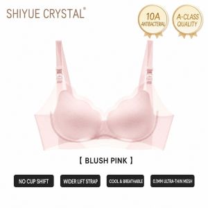 TEN‑M JOURNEY Seamless Cooling Nursing Bra 7A Antibacterial Wire‑Free Jelly W‑Shape Support  S/M/L/XL/XXL