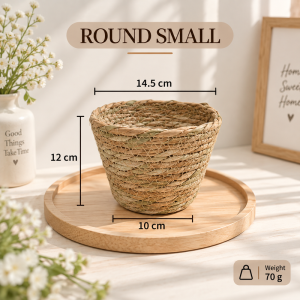 AMKado Bakul Anyaman Semula Jadi Cantik Serbaguna Penyimpan Barang Rumah Mainan Pakaian Natural Woven Basket Storage Container Organizer Rattan Home Decoration 收纳篮 AMK