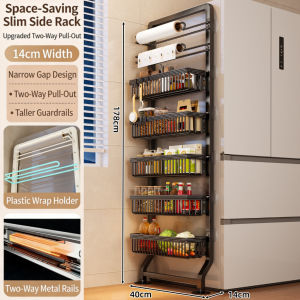 【SG Stock】Pull Out Gap Storage Rack 5-Tier Slide Out Shelf for Kitchen