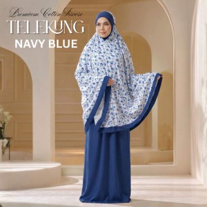 Premium Patterned Telekung Cotton Viscose Free Size – Cool Soft & Comfortable to Wear