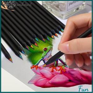 【The Warmheart】 1Pc 7 Colors Gradient Rainbow Pencils Jumbo-Colored Pencils Multicolored Pencils for Art Drawing Coloring Sketching