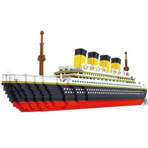 Titanic large cruise ship model MOC building block puzzle assembly diamond miniature small particle building block high difficulty toy building block model 3800pcs