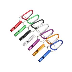 Multipurpose Aluminum Alloys Whistle Carabiner Keychains For Hiking Survival Sports Event Safety Signaling