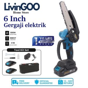 Chainsaw 6inch Cordless Chainsaw Saw Wood Pruning Cutter Gergaji Elektrik Mesin Potong Pokok