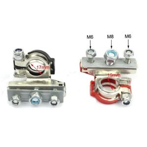 Kẹp Cọc Bình Ắc Quy Ô Tô Nối Cực Âm(17mm) Cực Dương(18mm) Thiết Kế Kiểu Kẹp Cọc 1 Đầu Kéo 3 Dẫn Điện Tốt Ổn Định