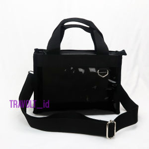Tas Selempang Transparan Resleting - Travolt - Sling bag pouch - Tas PVC Mika tebal - Tas Konser KPOP - Hand bag Tas Selempang Transparan - Gyeong