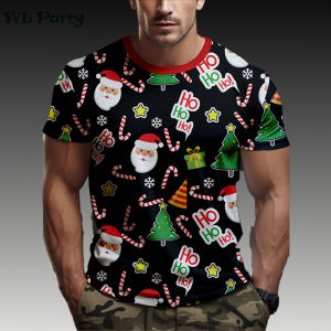 Santa Claus Clothing Summer Mens Clothes O-Neck Short Sleeve Tee Simple Mens T-shirt Fashion T-shirts for Men 3D Print Tops