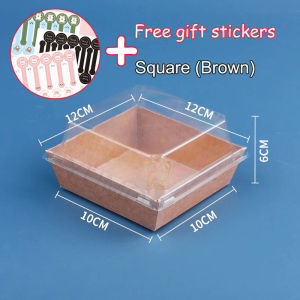 【 Free Stickers】Sandwich Box Square Rectangle Dessert Cake Box Kraft Pastry Box Packaging