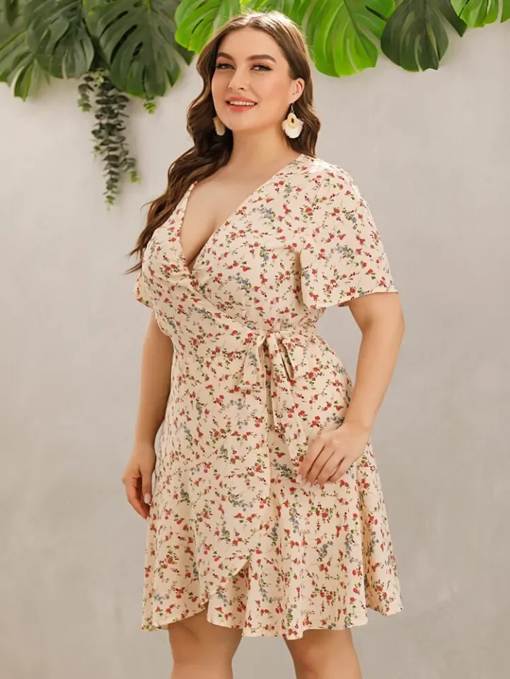 Amaranth wrap dress in moonless floral best sale