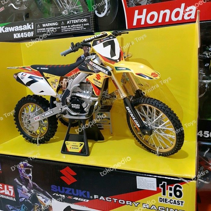 Diecast Miniatur Motor Cross Trail Suzuki RM-Z450 Yoshimura Scale