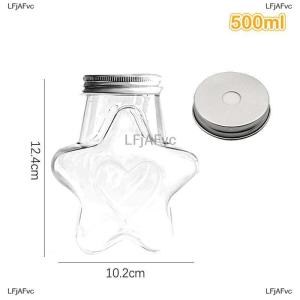 [COD] LFjAFvc Creative Five-Pointed Star Shape Drink Bottle Tea Cup Pentagonal Beverage Bottle Home Outdoor Milk Bottle Pet Milk Tea Juice Cold Drink Bottle