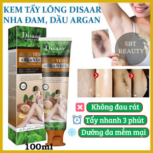 Kem Tẩy Lông Disaar Hair Removal Cream Chiết Xuất Nha Đam Dầu Argan Tuýp 100ml – Tẩy Sạch Lông Chỉ Sau 3 Phút Không Gây Đau Rát Dưỡng Ẩm Da
