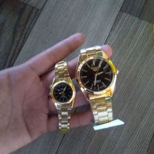 [JAPAN made] classic couples seiko 5 watch gold 18k with free couples ring