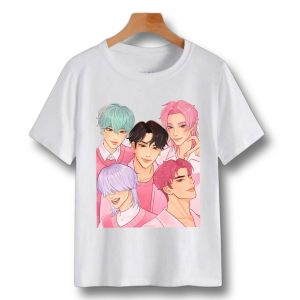 HUNTRIX & SODA POP T-SHIRT SAJA BOYS KPOP DEMON HUNTER CUSTOMIZED FOR KIDS AND ADULTS WHITE AND ACID GRAY T - SHIRT SUBLIMATION COTTON SPANDEX FABRIC 2
