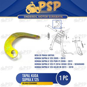 Tapal Kuda Supra X 125 - Plat Tahanan Penahan Gantungan Per Standar 2 Jagang Tengah Honda Supra 125