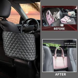 Car Seat Storage Bag Pocket Organizer Seat Side PU Leather Car Organizer Pocket Anti Kick Pad