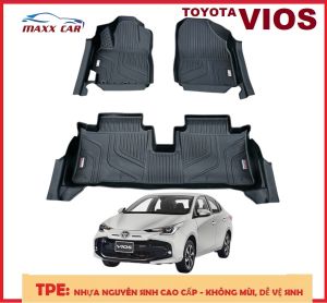 Thảm lót sàn MAXXCAR nhựa TPE 5D cho xe TOYOTA VIOS 2023 + đúc nguyên khối tràn viền cao cấp