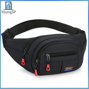 [Fast Delivery] Men Women Crossbody Bag with 4-Zipper Pockets Waist Bag with Adjustable Strap Chest Bag for Travel Hiking Running