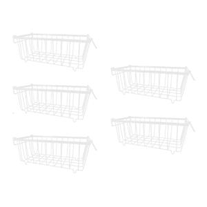 5 Pack Freezer Organizers Stackable Bins Refrigerator Storage Basket Wire Organizer Metal Texture for Meat Fish