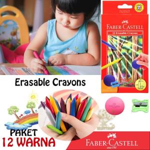 Crayon Faber Castell Bisa Dihapus 12 Warna / Crayon hapus / Pewarna / Krayon Feber Castell / Erasable Crayon Faber Castell Oil Pastel 12 Warna Non Toxic ORIGINAL / Mainan Anak Edukasi