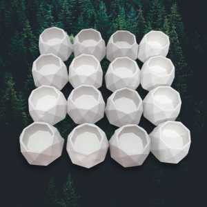 (12 PCS) 1 Lusin Pot Mini Kaktus Sukulen Polygonal  / Wadah Lilin Aromaterapi / Souvenir Murah