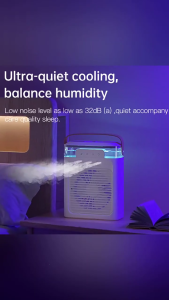 Practical 3 Nozzle Air Cooling Fan Humidifying Fan with 3 Speed Option Table Fan Perfect for Home Office or Dorm Room