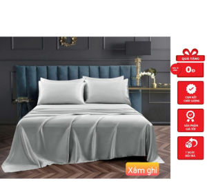[MẪU MỚI] Bộ chăn ga phi lụa Thái Tuấn cao cấp hàng loại 1 màu phi lụa Xám Ghi bộ 5 món 4 món mền chần gòn ga lẻ đủ size đủ màu Xưởng chiếu miền nam